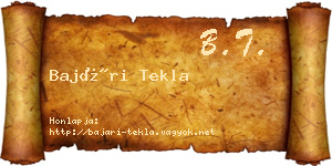 Bajári Tekla névjegykártya
